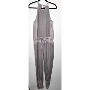 Young‎ Fabulous & Broke Womens Jumpsuit Medium Gray Diego Linen Tie Waist Boho